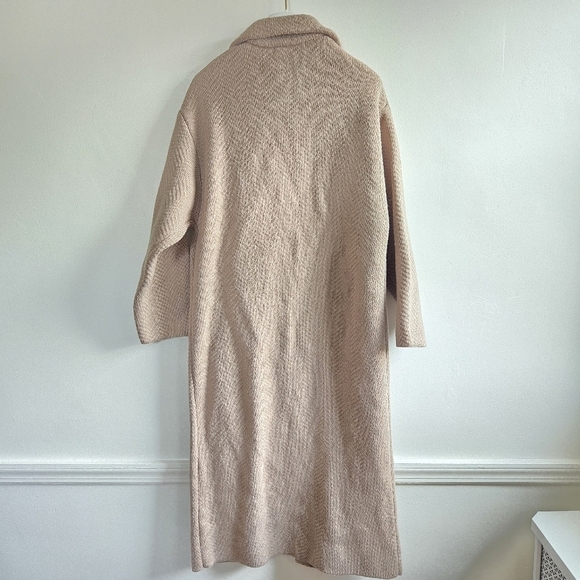 New Zara Textured Knit Taupe/ Brown Long Cardigan/ Coat NWT Small - Picture 12 of 13